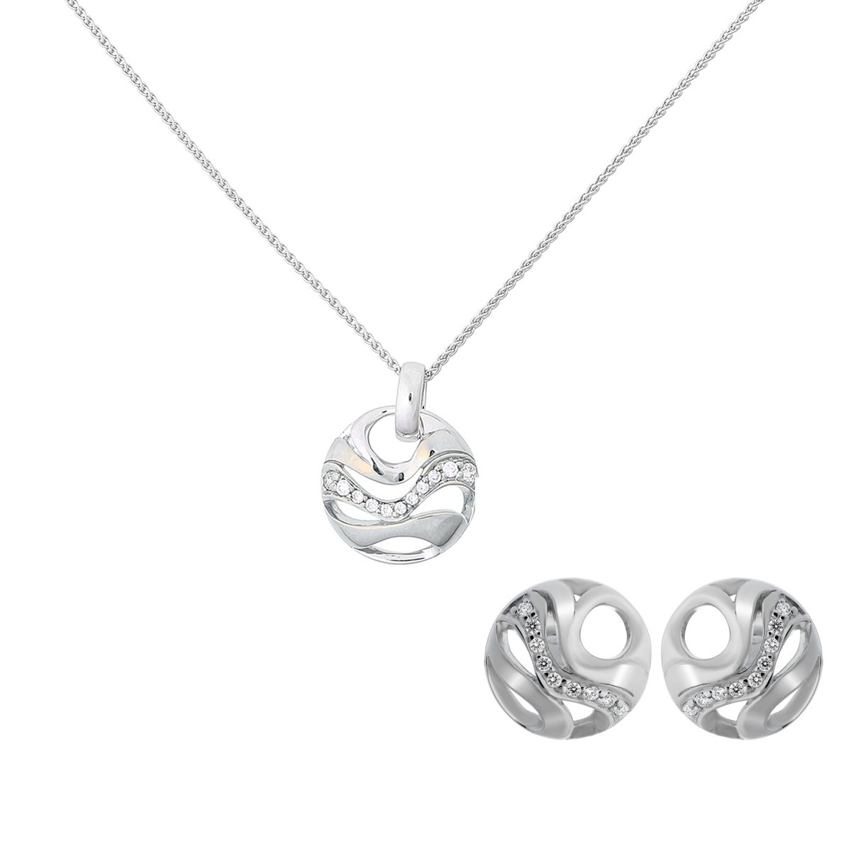 Elvina Schmuckset mit Glitzerwellen