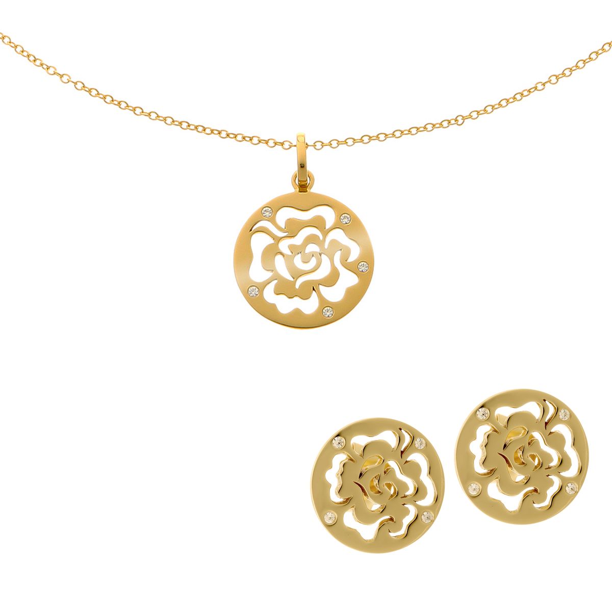 Filigranes Schmuckset mit Rosenmotiv