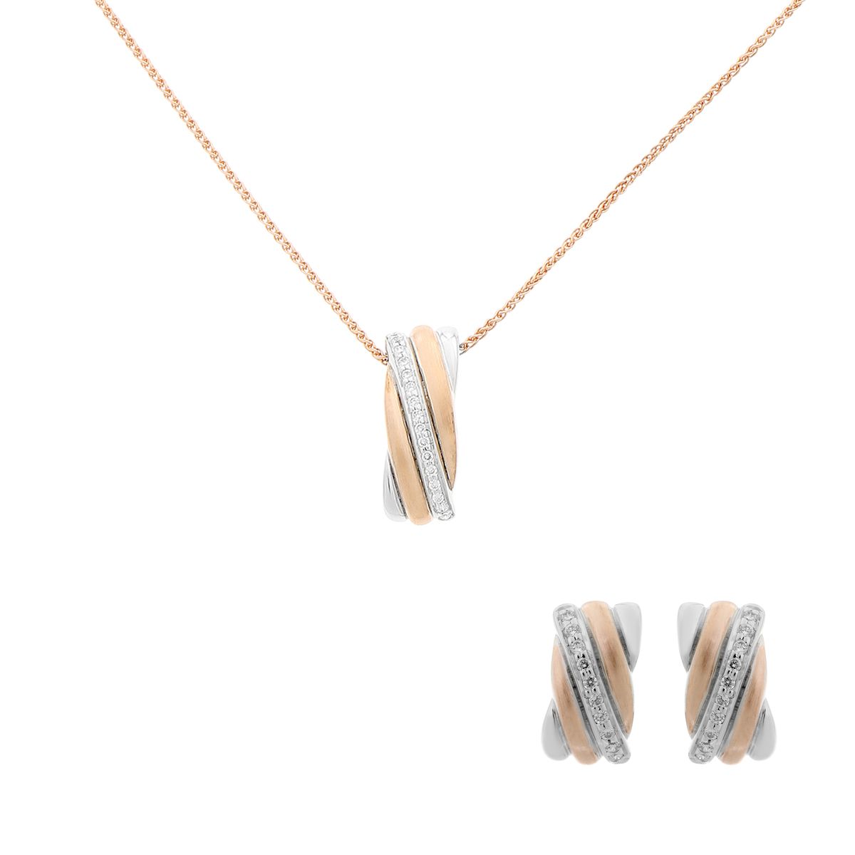 Zweifarbiges Verschlungenes Schmuckset