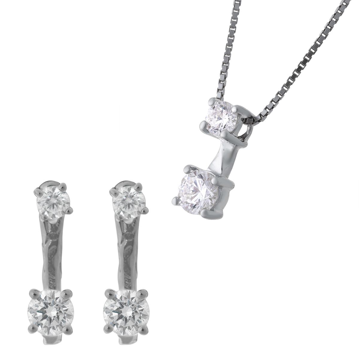 Elegantes Zwei-Stein-Schmuckset