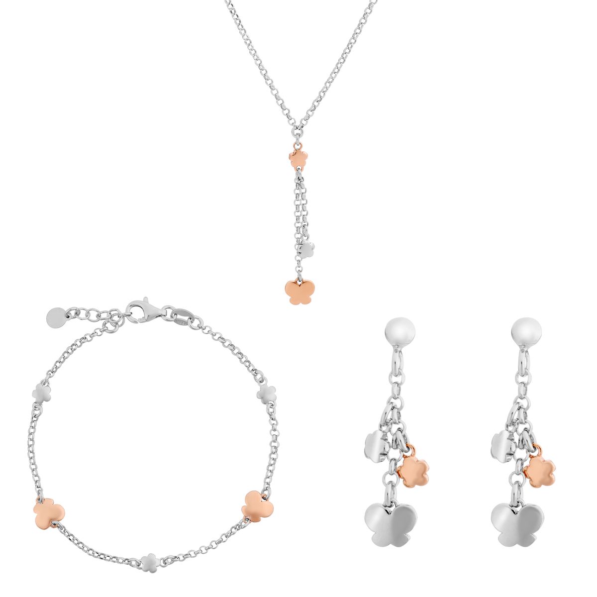 Schmuckset mit Schmetterling und Blume