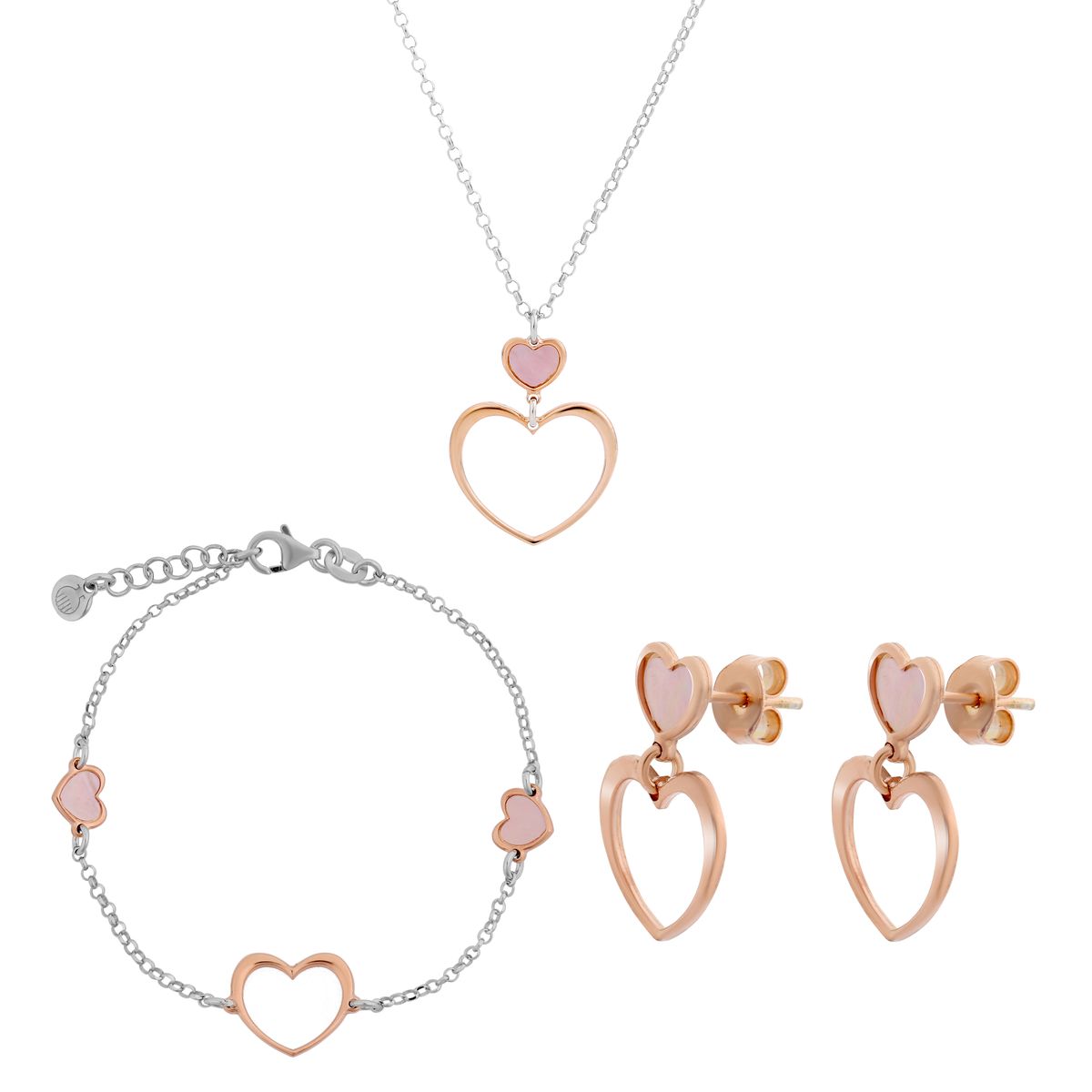 Herz-Schmuckset mit Inlay