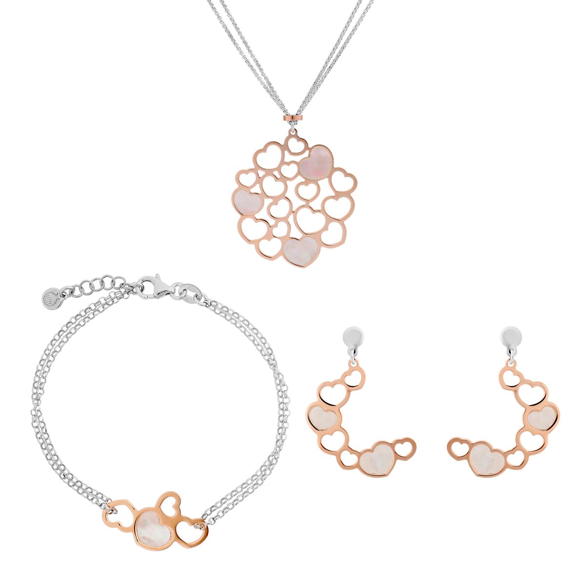 Zartes Set mit Herzausschnitten