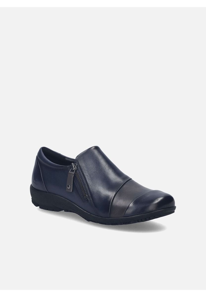 Leder-Halbschuhe mit Reißverschluss