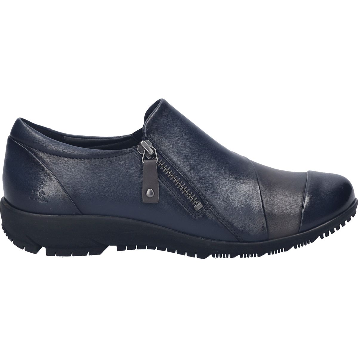 Leder-Halbschuhe mit Reißverschluss