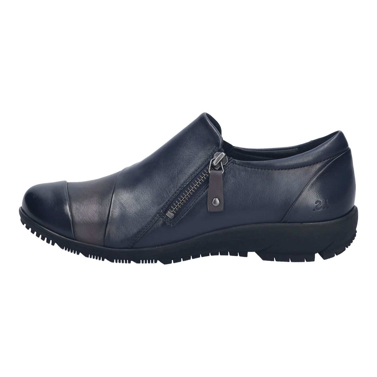 Leder-Halbschuhe mit Reißverschluss