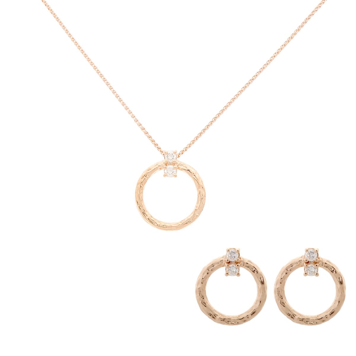 Novalie Gehämmerter Kreis Schmuckset
