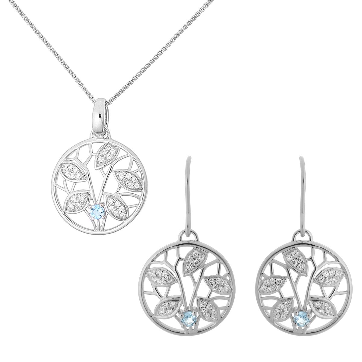 Schmuckset Lebensbaum aus Silber