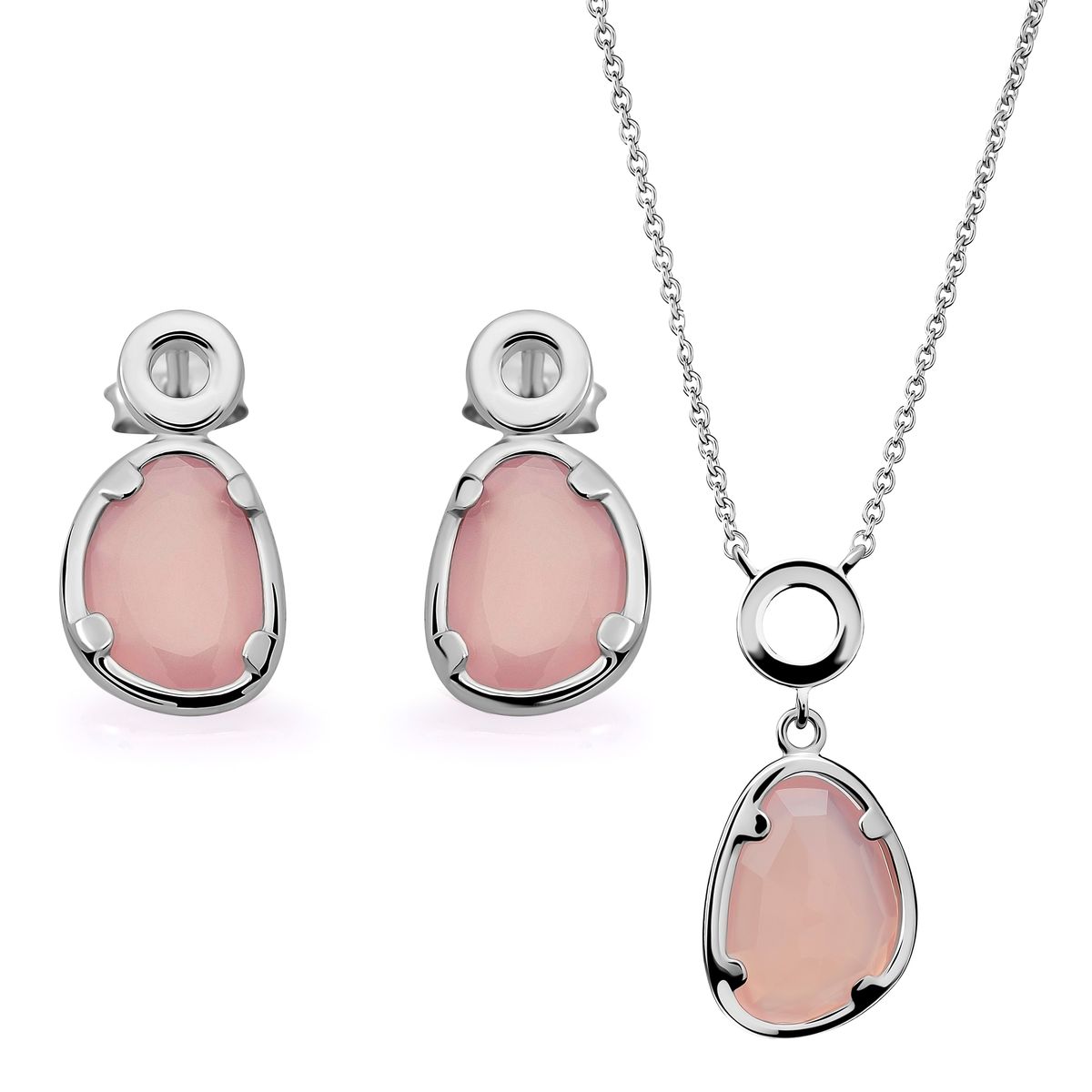 Schmuckset mit organischen Steinanhängern