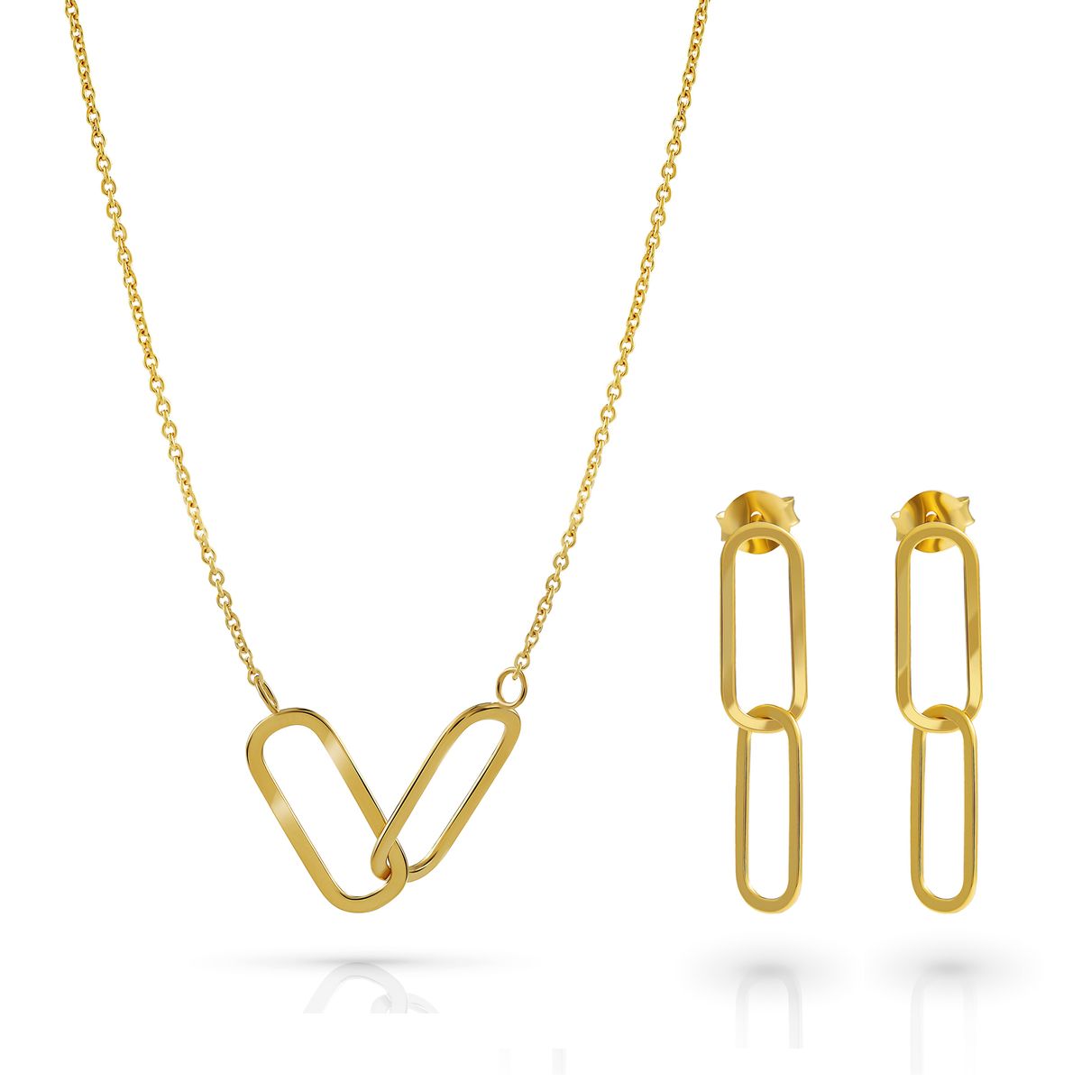 Schmuckset mit ovalen Kettengliedern