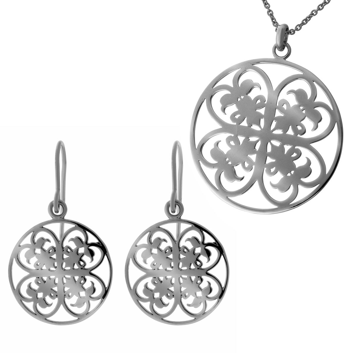 Filigranes Schmuckset mit Blumenmuster