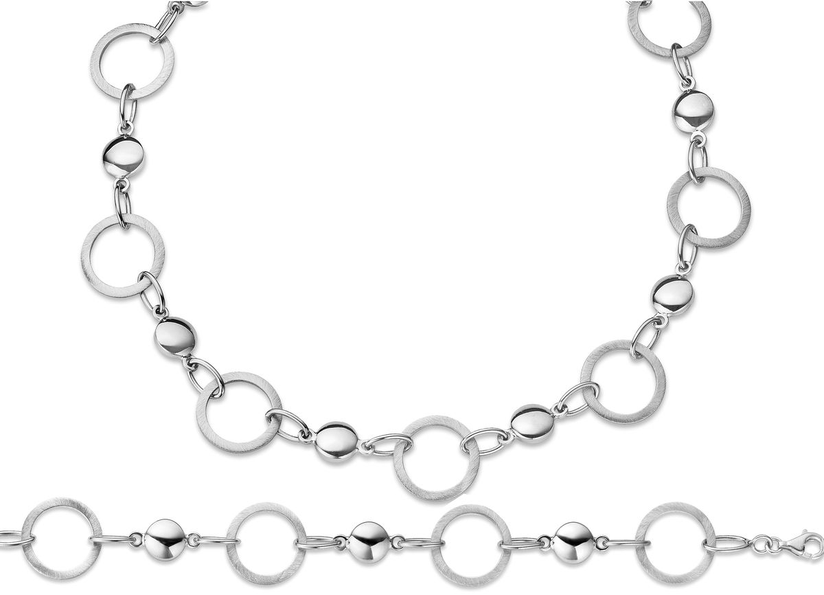 Schmuckset mit Kreiselementen aus Sterlingsilber