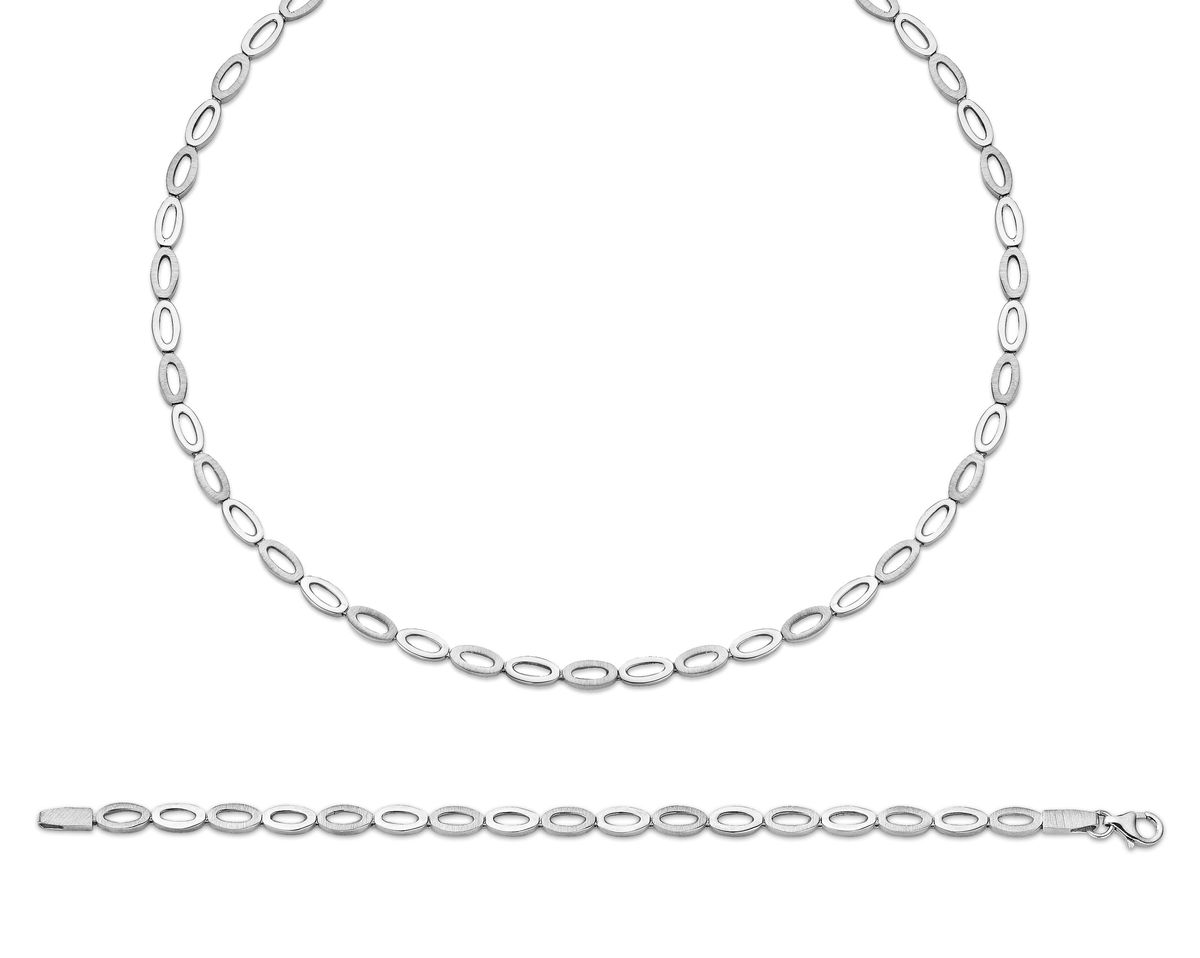 Minimalistisches Schmuckset mit Ovalgliedern