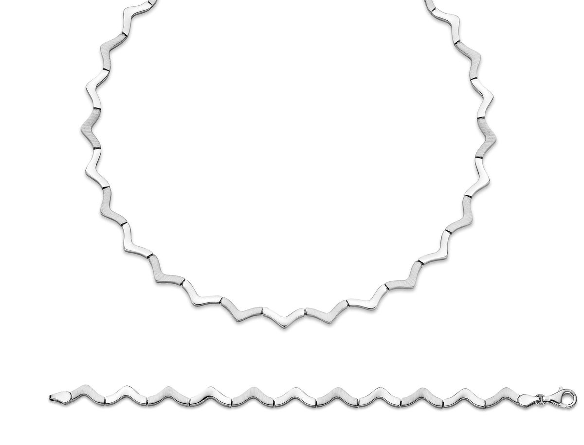 Modernes Zickzack-Glieder-Schmuckset
