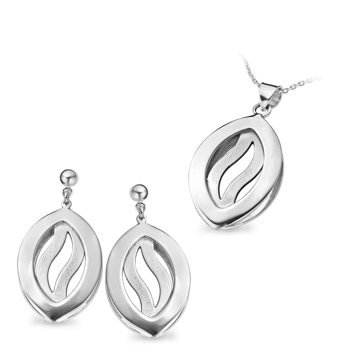 Schmuckset mit abstraktem Blatt-Design
