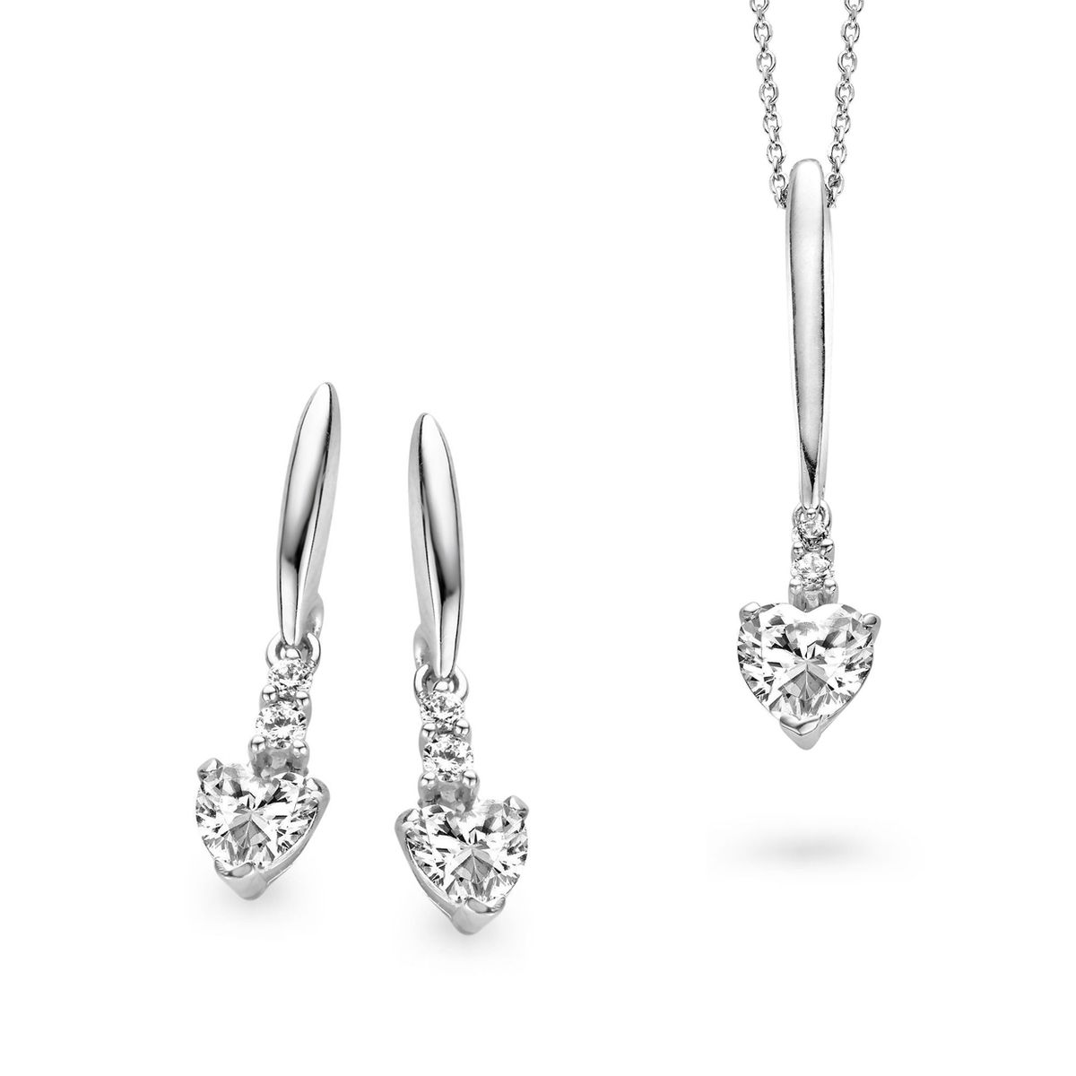 Schmuckset mit funkelnden Herzen