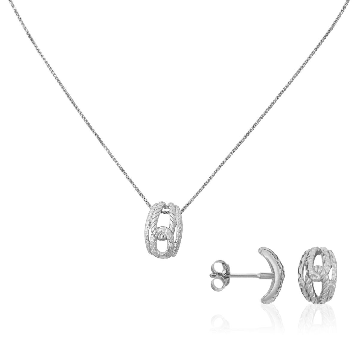 Schmuckset mit strukturierten Gliedern