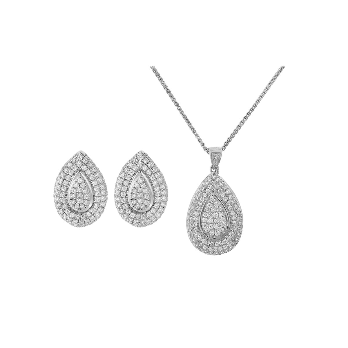 Funkelndes Tropfen-Pavé-Schmuckset