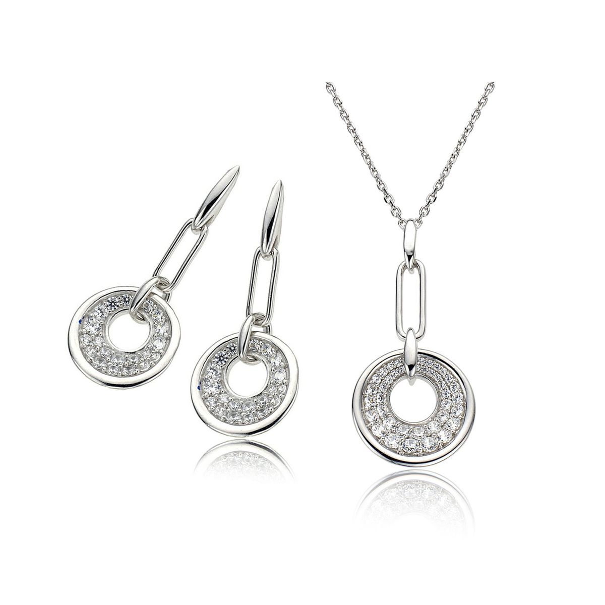Funkelndes Pave-Kreis Schmuckset