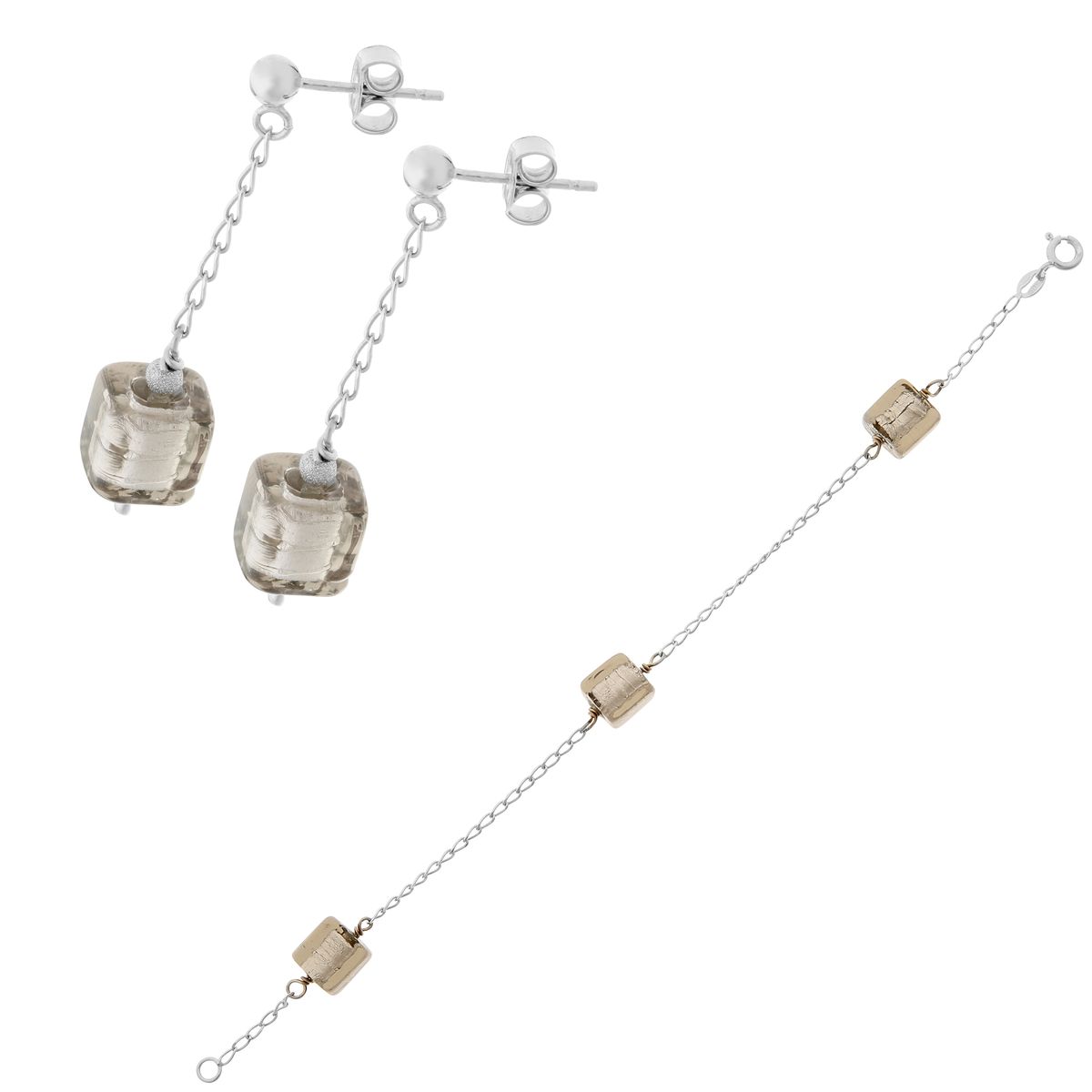 Geometrisches schimmerndes Würfel-Schmuckset