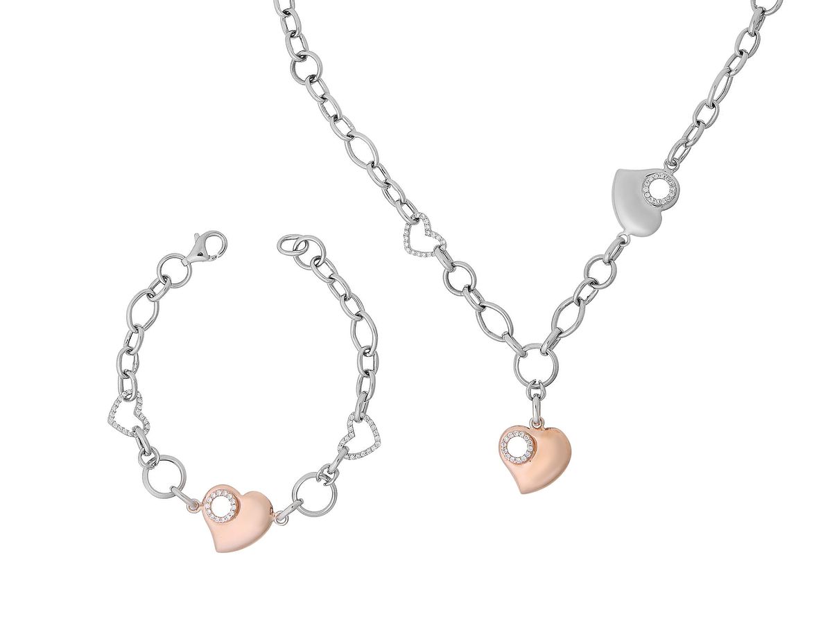 Herz-Anhänger Halskette und Armband Set