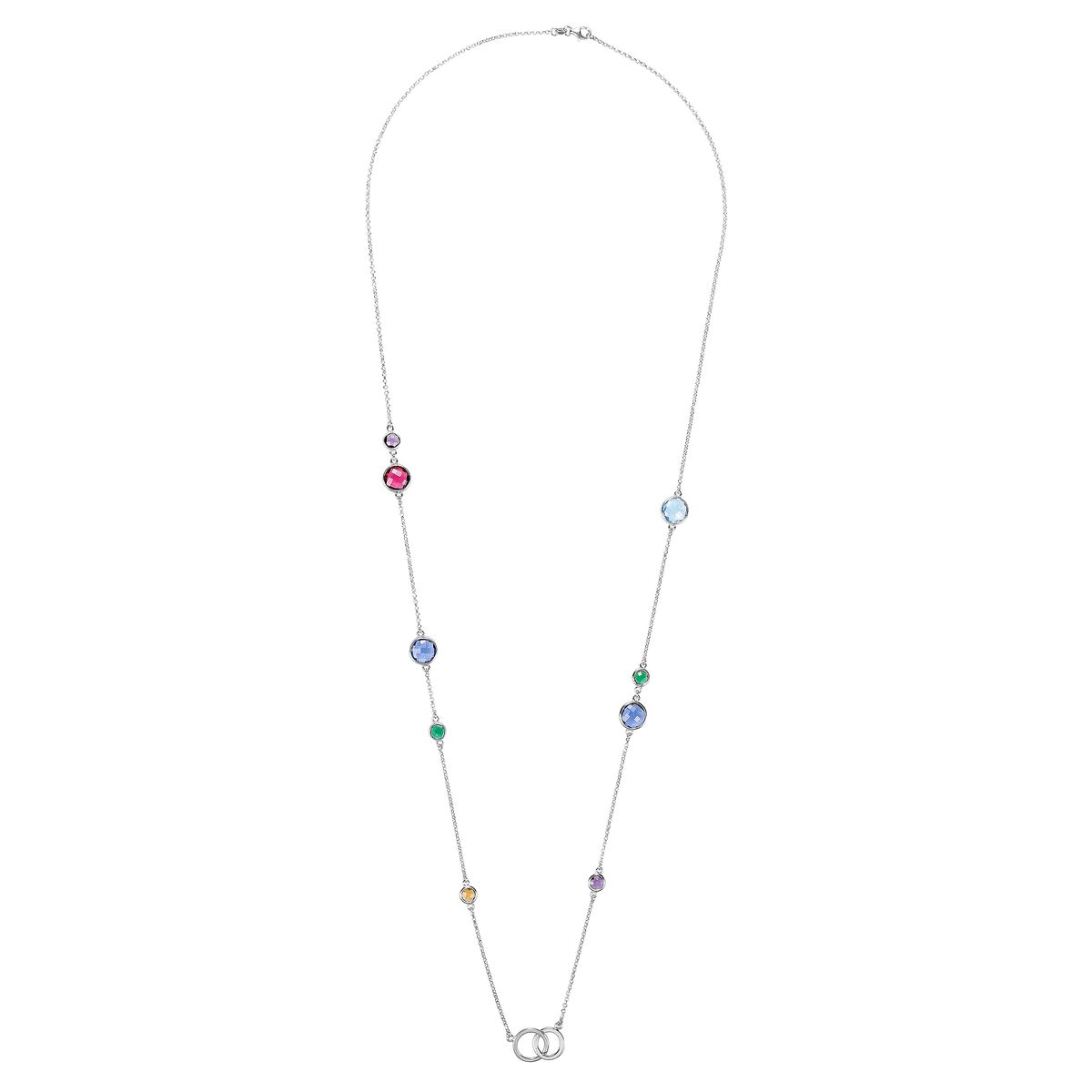 Lange Halskette mit ineinandergreifenden Ringen