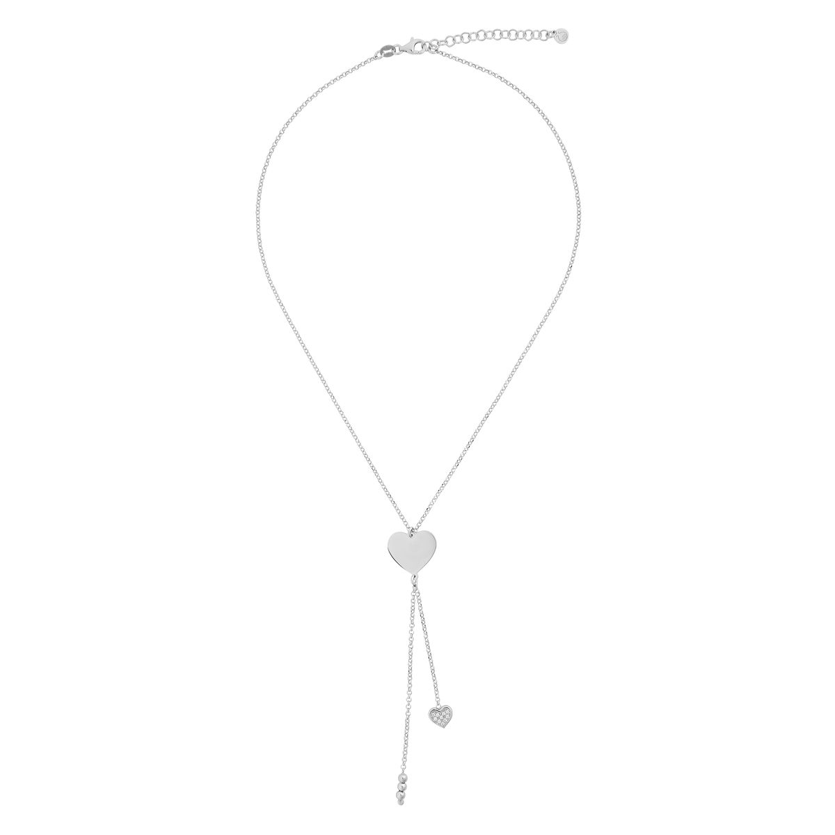 Silberne Y-Kette mit Herzanhänger