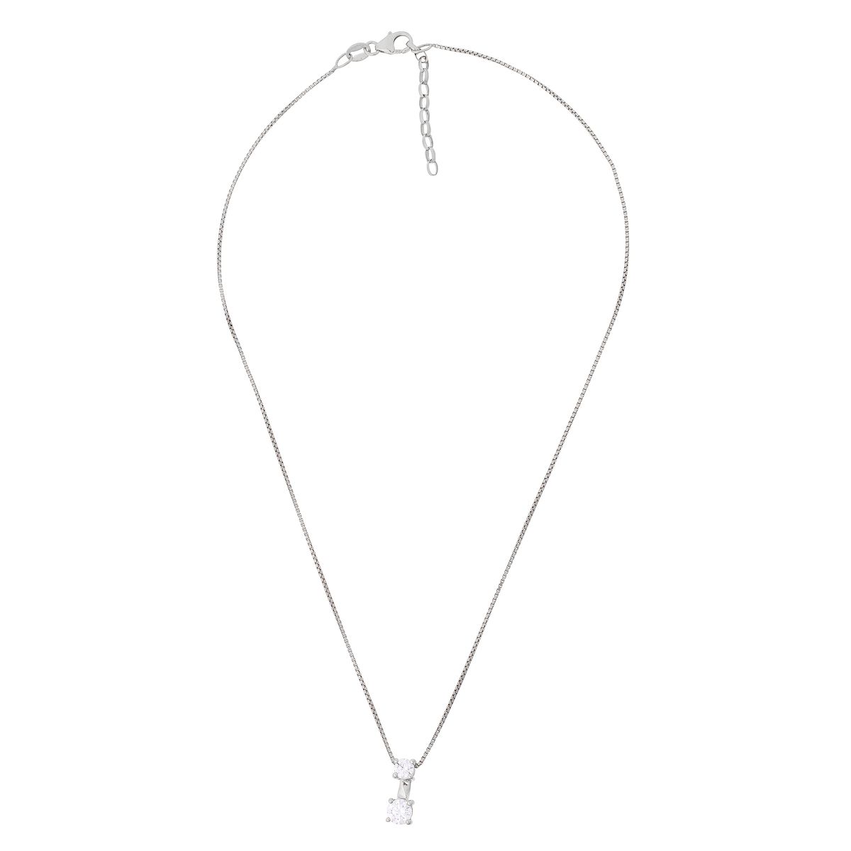 Elegante Halskette mit Doppelstein-Anhänger