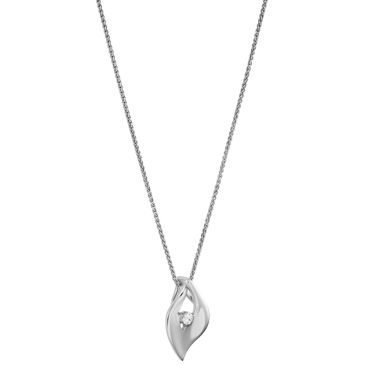 Elegante Silberhalskette mit Tropfenanhänger