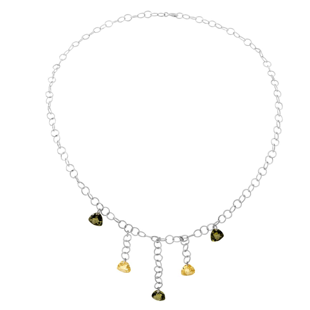 Kette mit geometrischen Tropfenanhängern