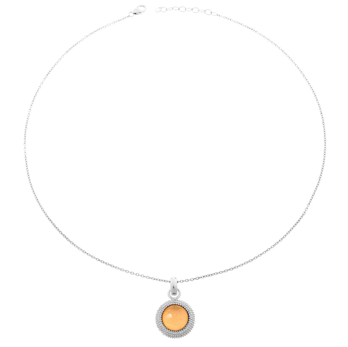 Sterlingsilber Halskette mit Rundem Anhänger