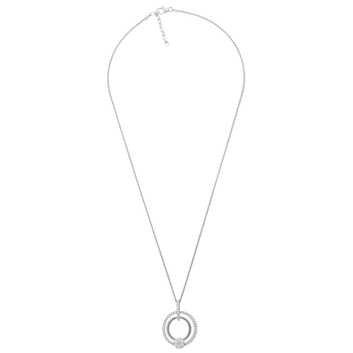 Halskette mit geometrischem Doppelkreis-Anhänger