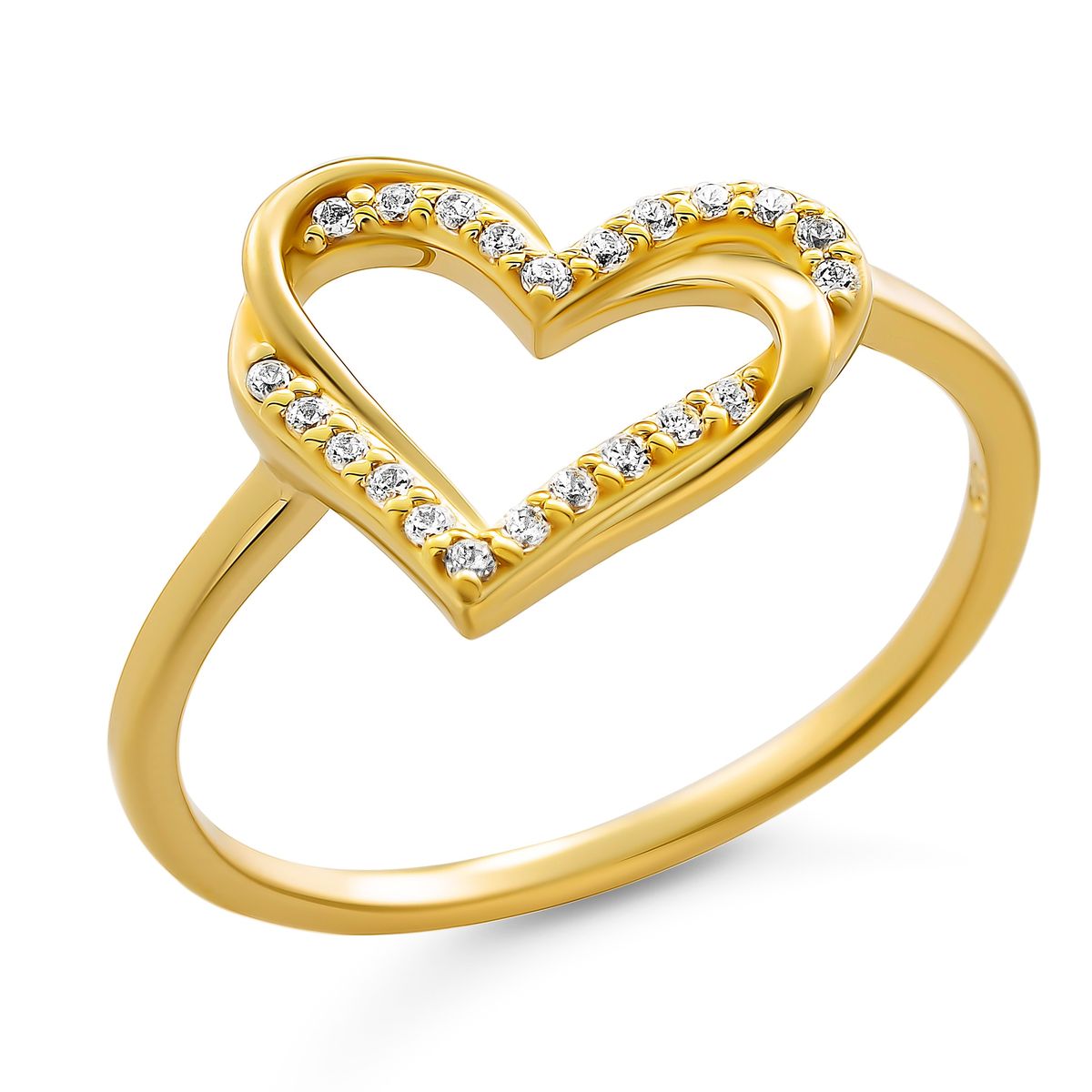 Ring mit offenem Herz und Zirkonia