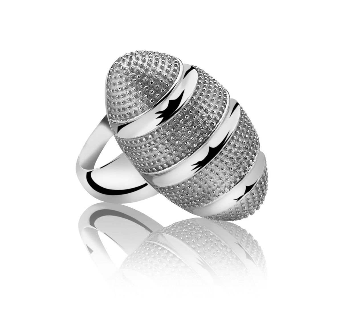 Strukturierter ovaler Statement-Ring
