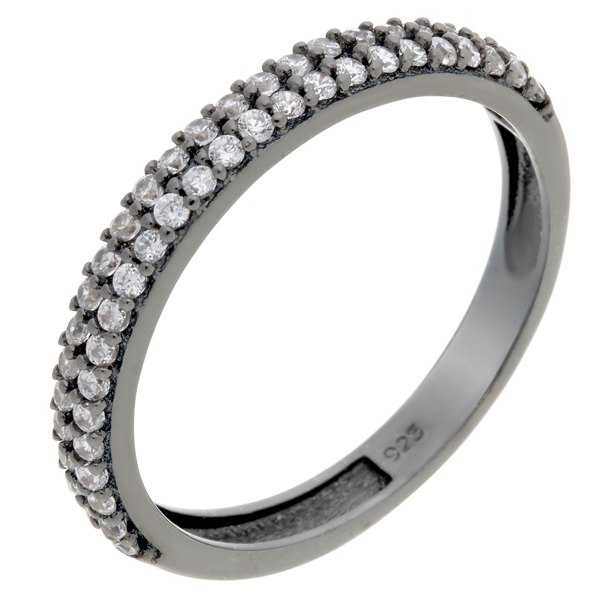 Dreireihiger Ring mit Pavé-Besatz