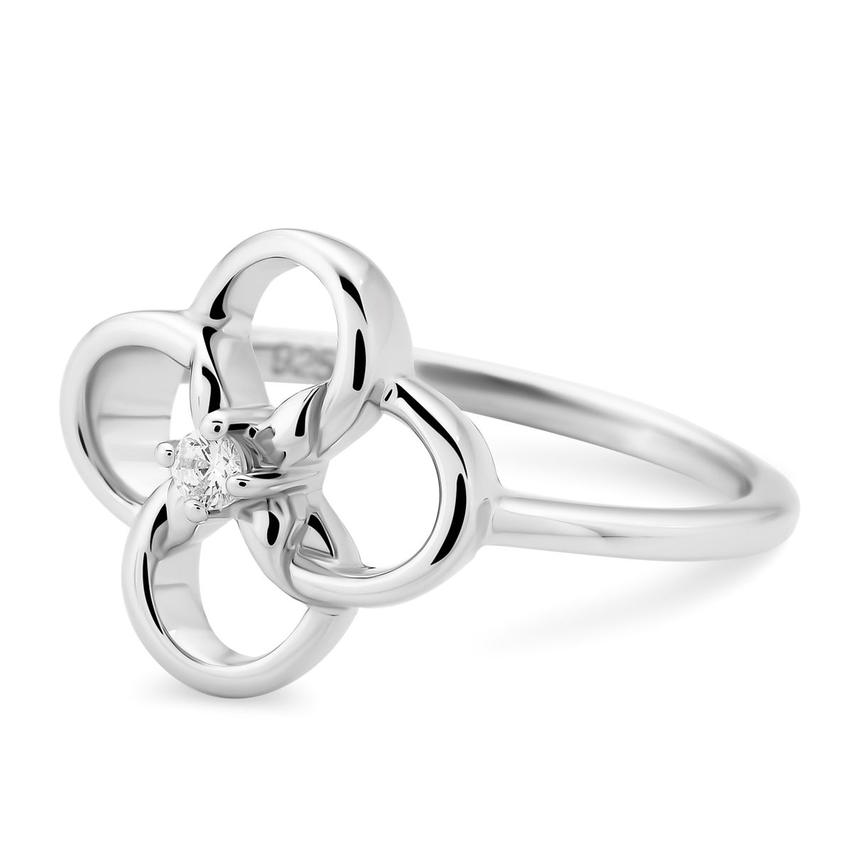 Eleganter silberner Ring mit Blumenknoten
