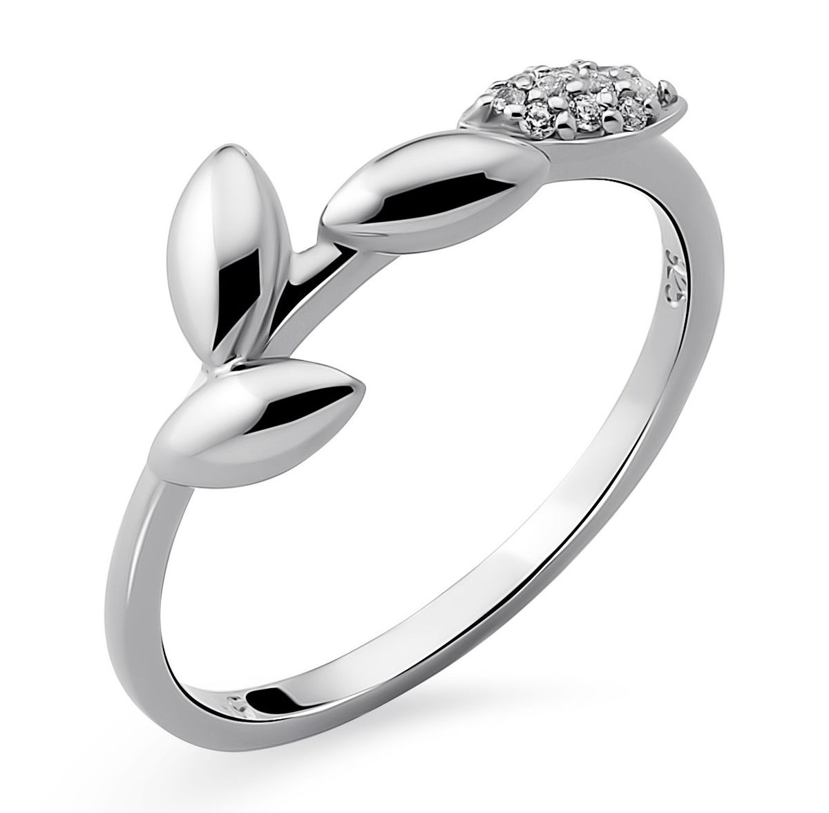 Sterlingsilber-Ring im Blatt-Design
