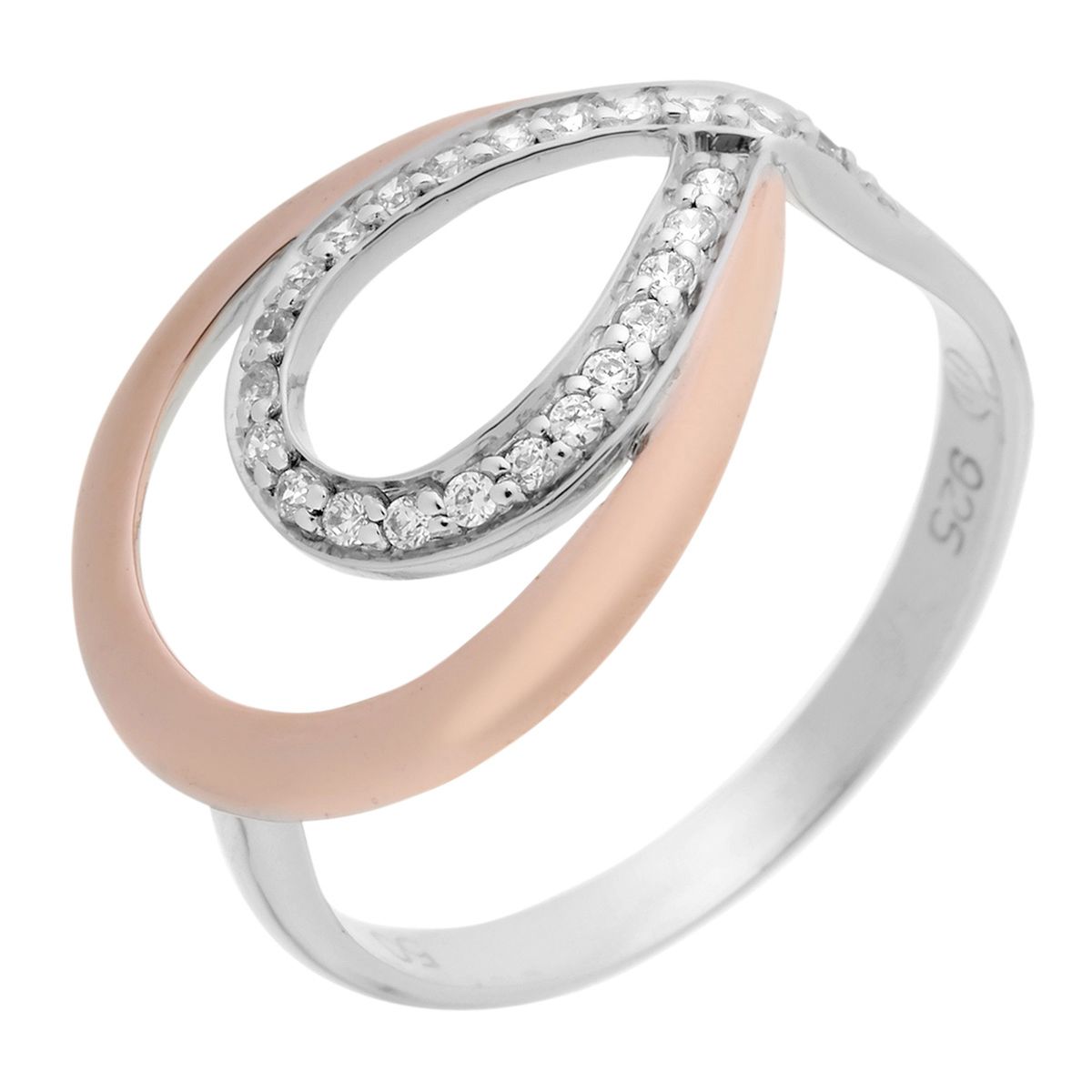 Ineinandergreifender Pavé-Tropfen-Ring