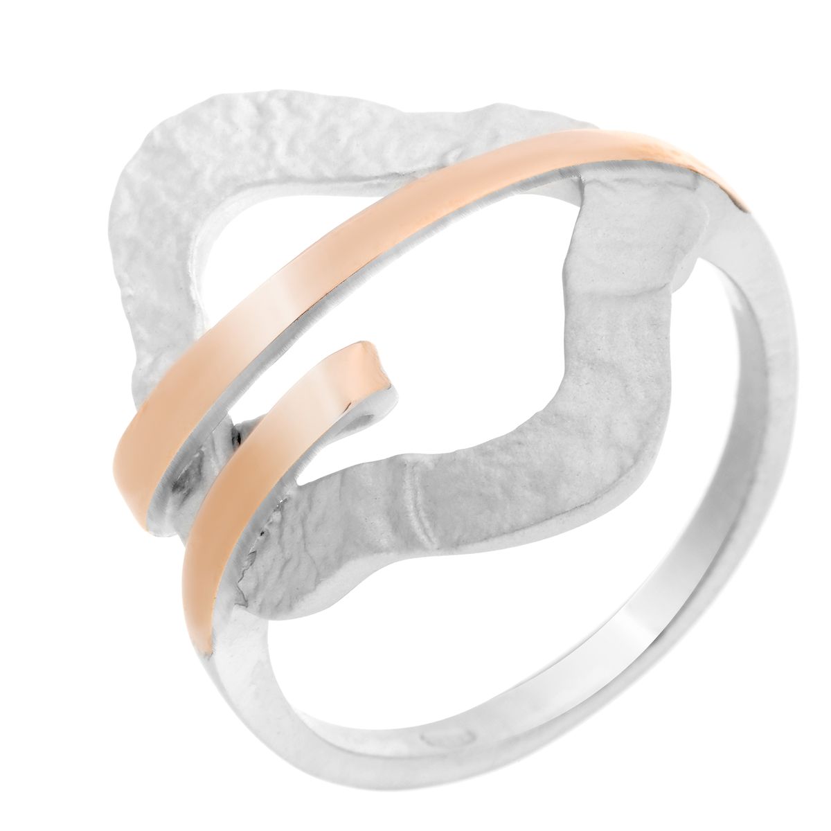 Abstrakter gehämmerter skulpturaler Ring