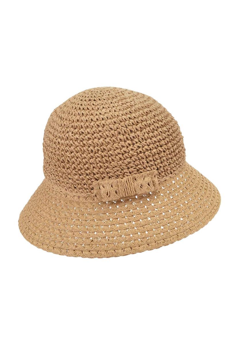 Gehäkelter Cloche-Hut aus Papierstroh