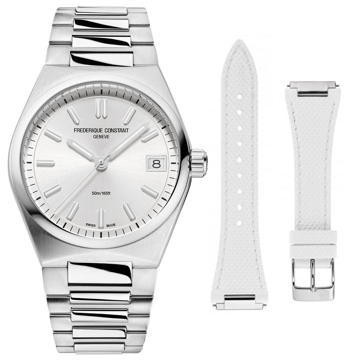 Elegante Highlife-Uhr mit silbernem Zifferblatt