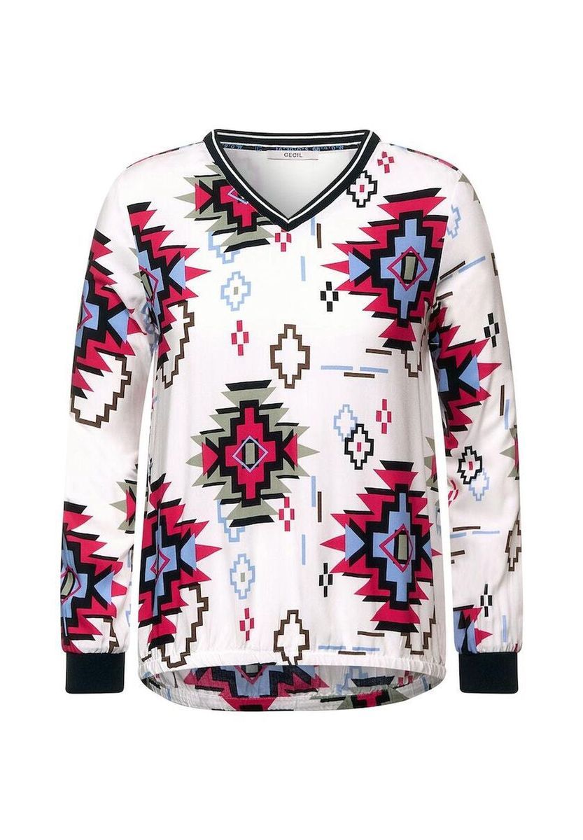 Viskosebluse mit grafischem Print