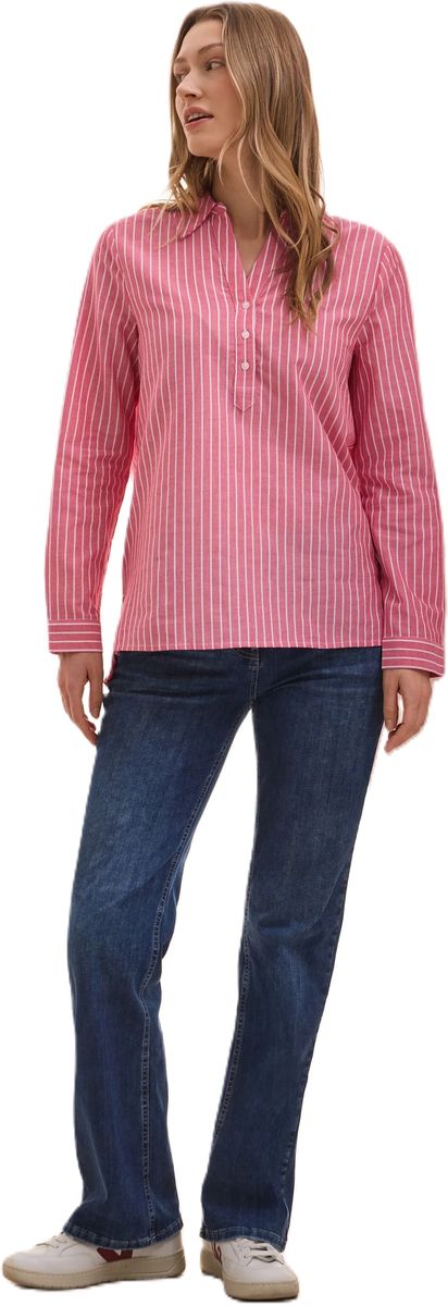 Langärmlige gestreifte Oxford-Bluse