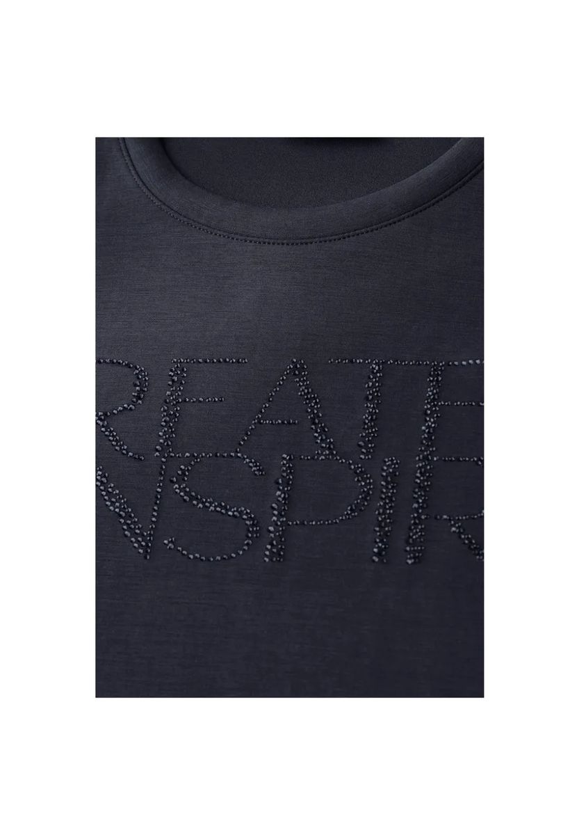 Verziertes Shirt mit Dreiviertelarm