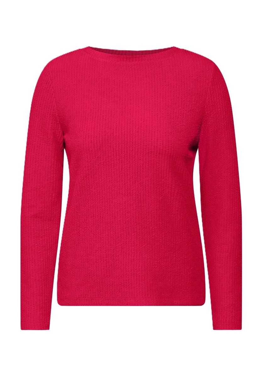 Strukturierter Pullover mit U-Boot-Ausschnitt