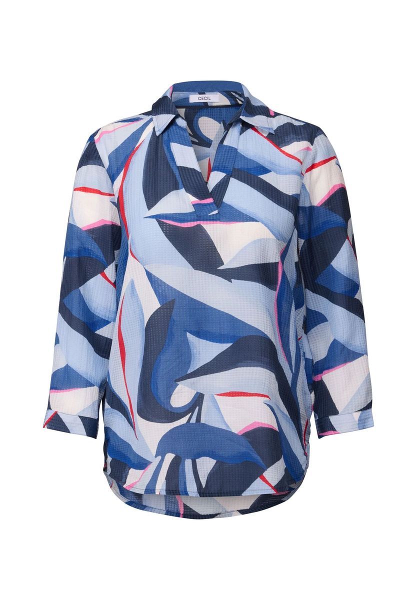 Bluse mit abstraktem Blattmuster