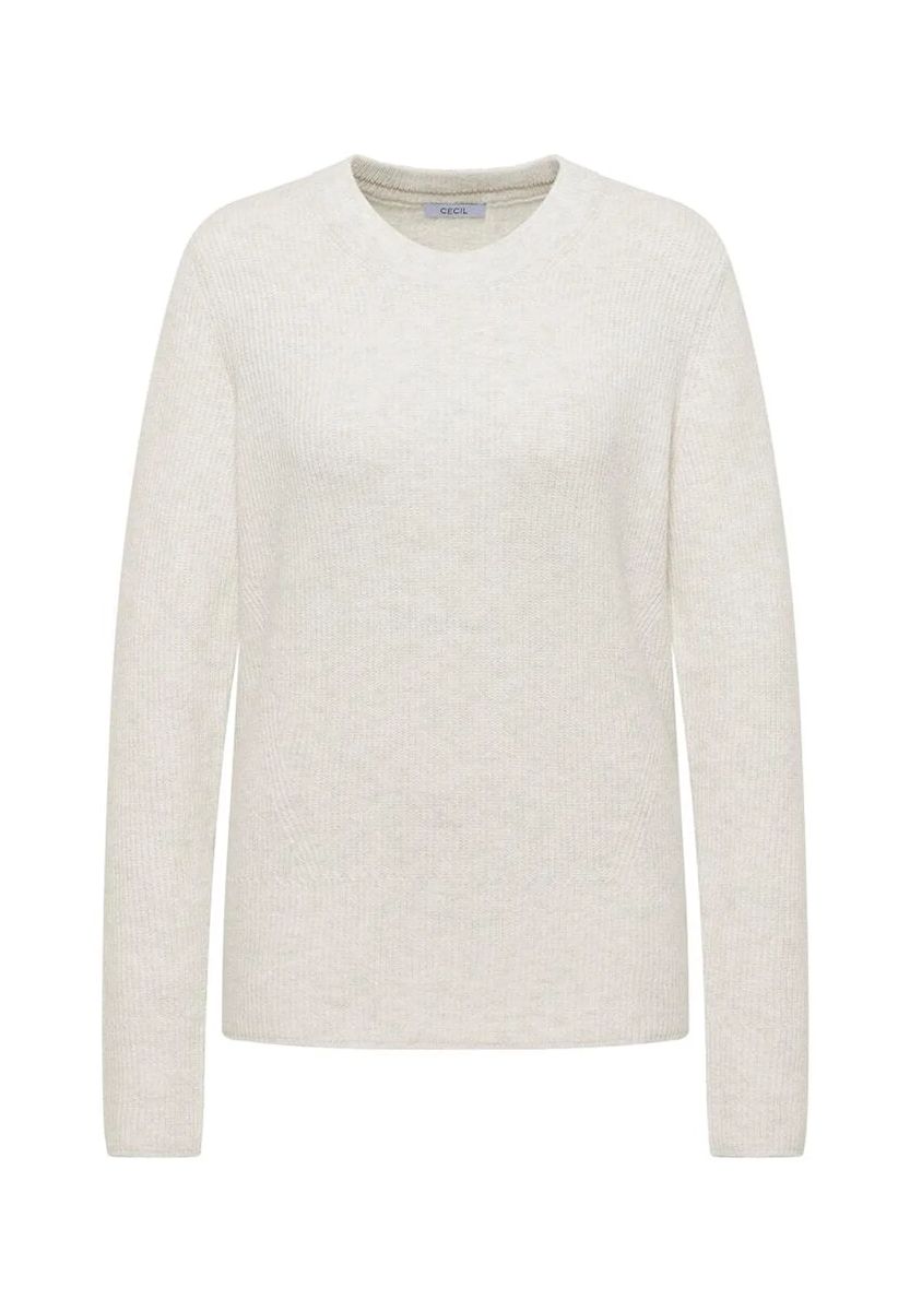 Struktur-Strickpullover mit Rundhalsausschnitt