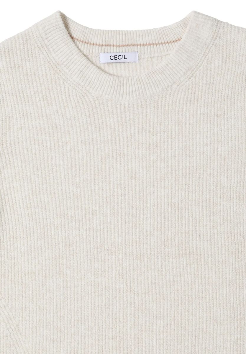 Struktur-Strickpullover mit Rundhalsausschnitt