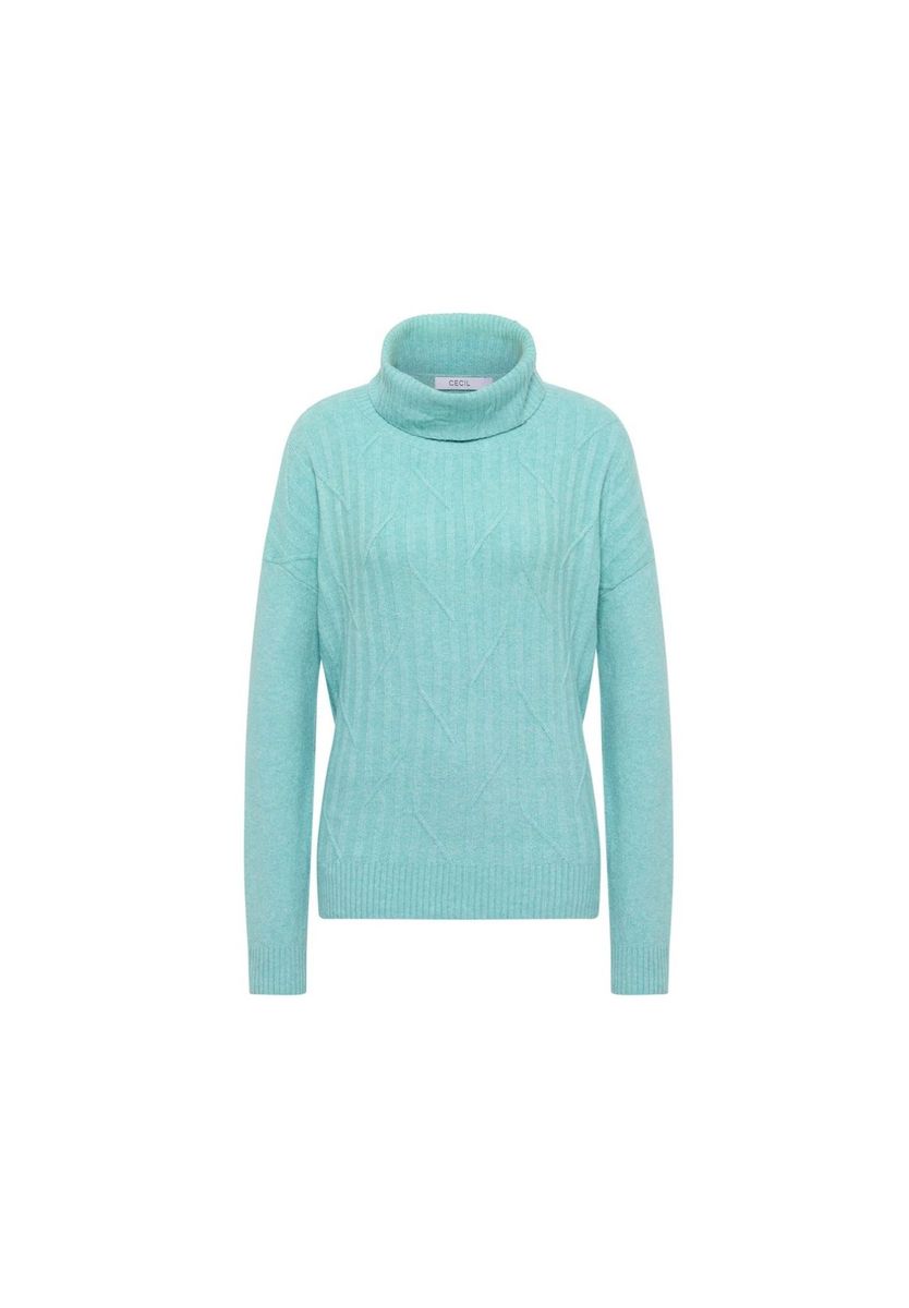 Strukturierter Rollkragen-Strickpullover