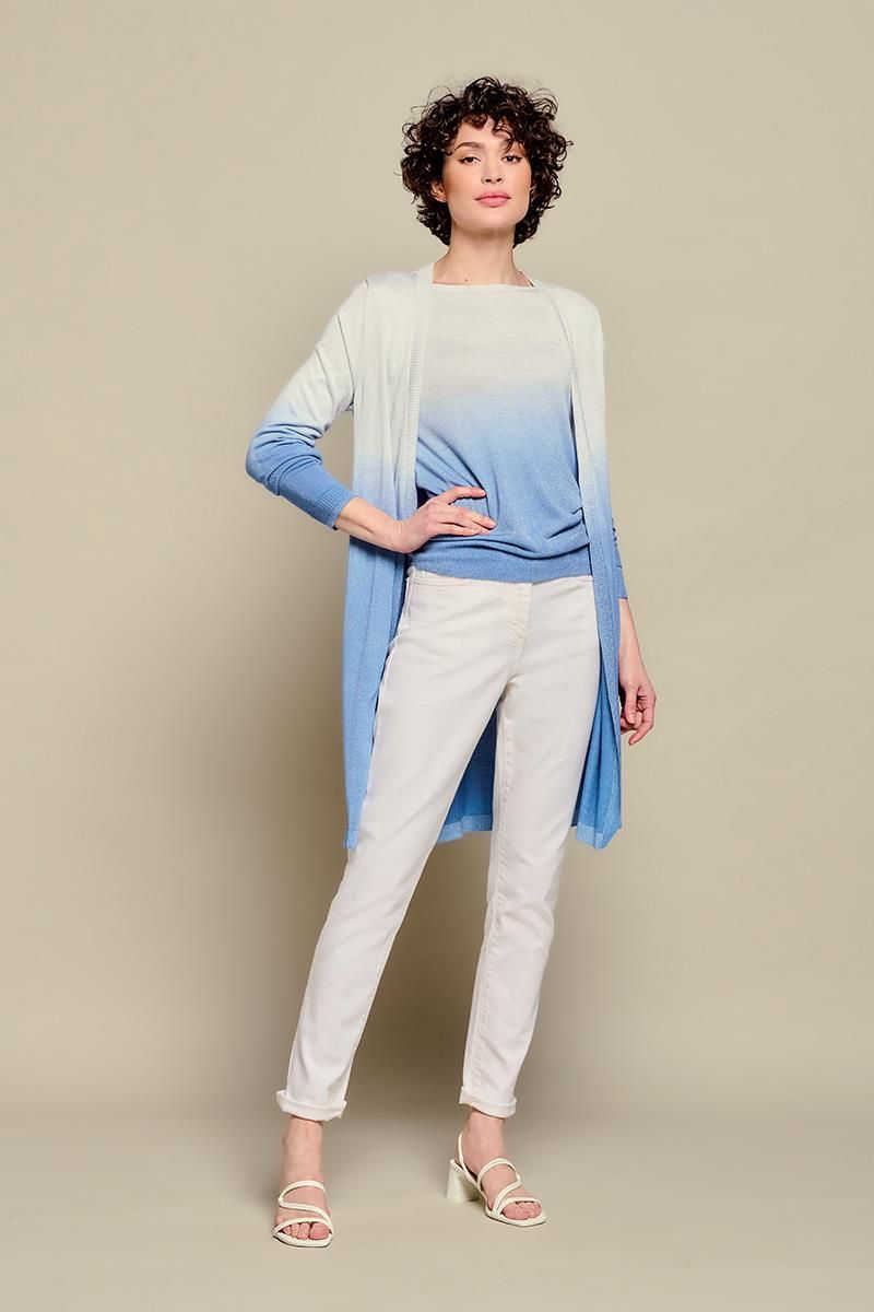 Fließender Strick-Cardigan mit Farbverlauf und Lurex